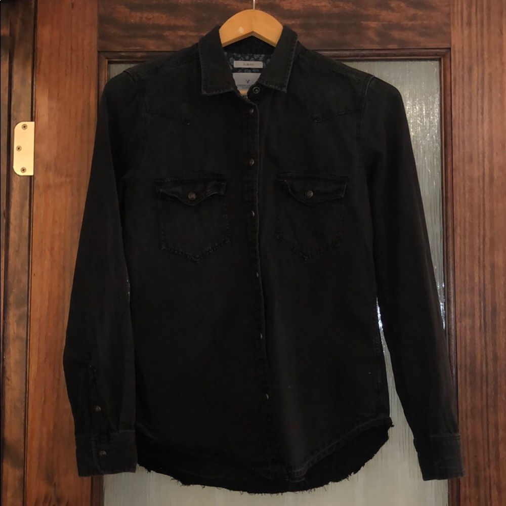 Black Denim button up shirt